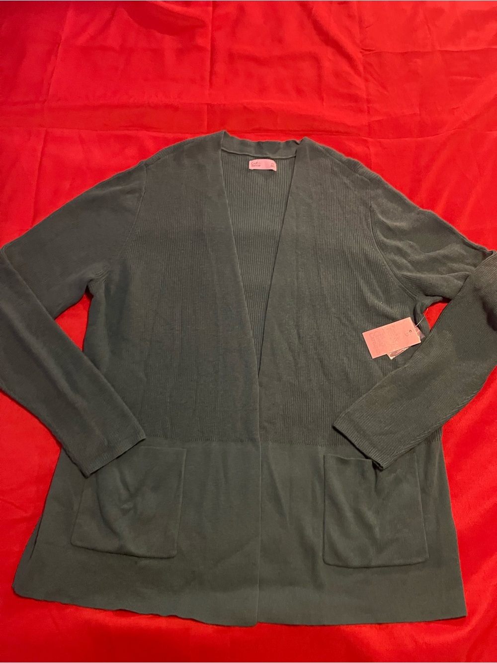 Croft & Barrow Forest Green Open-Front Cardigan NWT
